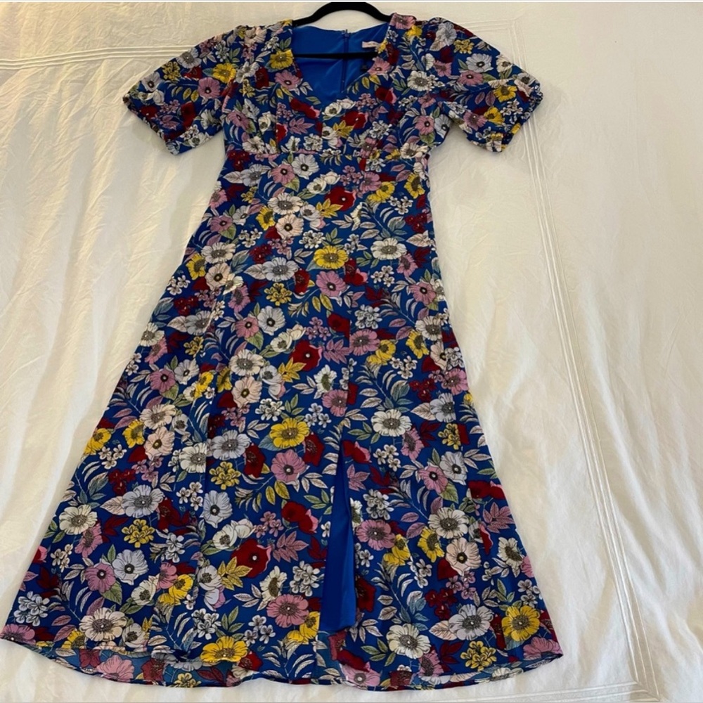 BCBGeneration blue floral midi dress